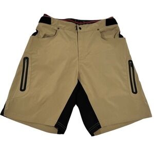 Zoic Men's MTB Mountain Bike Shorts XL Tan Black Adjustable